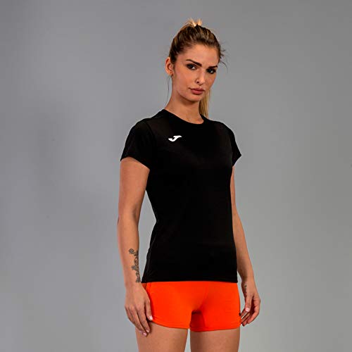 Joma Combi Woman M/C Camiseta Deportiva para Mujer de Manga Corta y Cuello Redondo, Negro (Black)