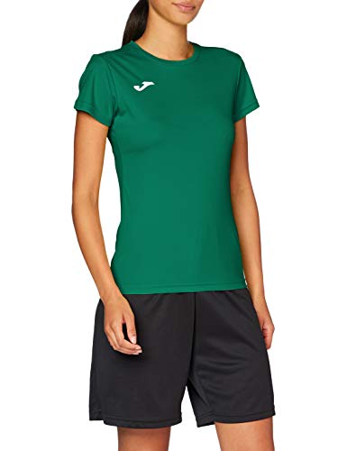 Joma Combi Woman M/C Camiseta Deportiva para Mujer de Manga Corta y Cuello Redondo, Verde (Green), L