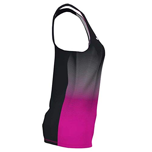 Joma Elite VII Camiseta Tirantes Running, Mujer, Negro-Rosa, XL