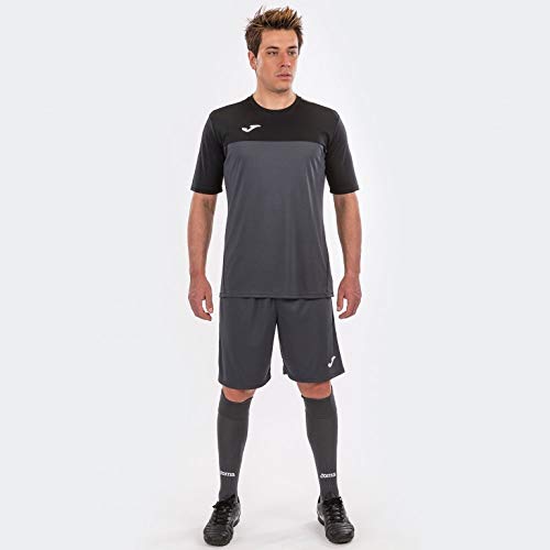 Joma Winner Camisetas Equip. M/c, Hombre, Antracita-Negro, L