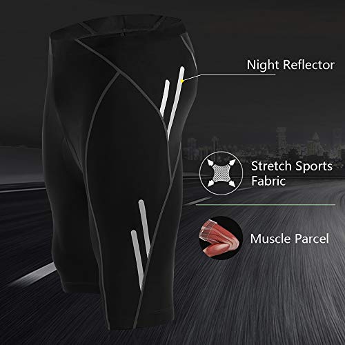 JOYSPACE Hombre Pantalones Cortos de Bicicleta Shorts de Ciclismo Hombre con 4D Acolchado MTB Ciclismo Pantalones Cortos Ropa Interior de Bicicleta estáticas,S