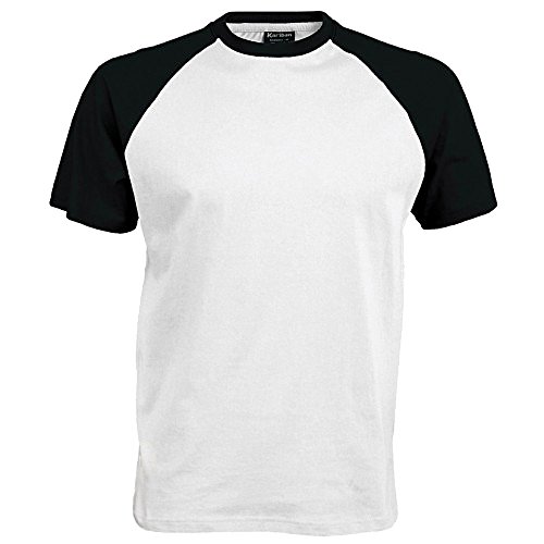 Kariban – Camiseta de manga corta para hombre blanco / negro XX-Large