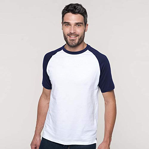 Kariban – Camiseta de manga corta para hombre blanco / negro XX-Large