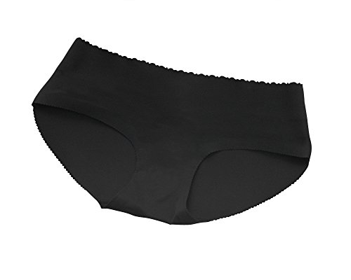 Kasen Ropa Interior Acolchada sin Costuras de la Mujer Esponja Femenina Padded Panty Negro M