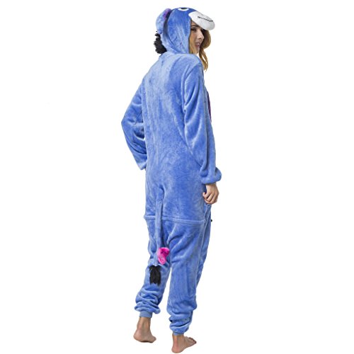 Katara-(10+ Modelos) Kigurumi Pijamas Disfraz Animal Halloween Adultos, Color burro, Talla 175-185cm (1744)