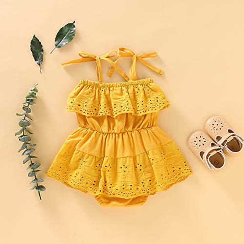 Katsaz Vestido Bebe Niña 0-3 Meses Bautizo Fiesta Encaje Ropa Bebe Recien Nacido Niña Verano Bodys Bebe Niña Tirantes Mono Bebés Infantil Disfraz Princesa Niña