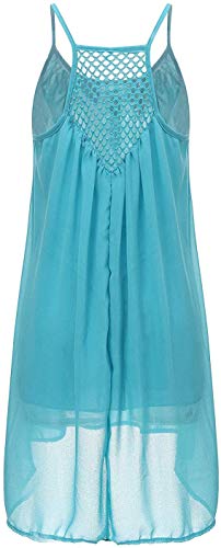 kenoce Vestidos Verano Mujer Mini Vestidos Sin Mangas Cuello Redondo Moda Casual Tallas Grandes Vestidos Elegantes Vestidos de Playa Sexy Vestidos D-Azul S