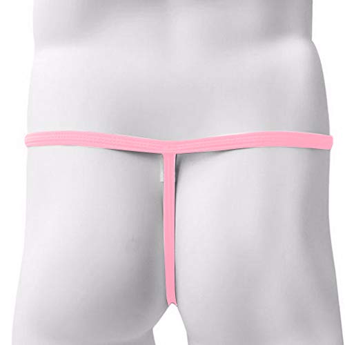 KIMODO Sretch T-Back Sretch Tanga para Hombre Calzoncillos Calzoncillos—Rosado Free Size