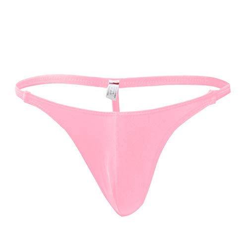 KIMODO Sretch T-Back Sretch Tanga para Hombre Calzoncillos Calzoncillos—Rosado Free Size