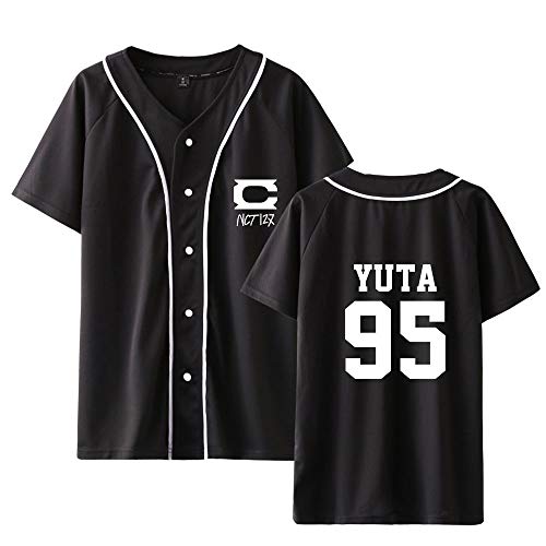 KPOP NCT 127 Neo Zone Camisetas Verano Top Camiseta Botón Béisbol Jersey Manga Corta de Impresión Tops para Los Fans Taeil HAECHAN JAEHYUN TAEYONG Mark YUTA WINWIN DOYOUNG Johnny JUNGWOO