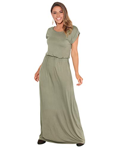 KRISP Vestido Mujer Tallas Grandes Largo Barato Casual Ibicenco De Día Ropa Hippie Online Ofertas, (Caqui (3269), 38 EU (10 UK)), 3269-KHA-10