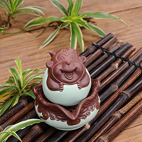 Ksnrang Juego de té Taza de té de Rata Caboso Tigre Conejo Dragón Serpiente Caballo Oveja Mono Pollo Cerdo Cochin 12 Té de Flores de Nacimiento Pet Fast Passenger Cup Árbol Set-Rabbit