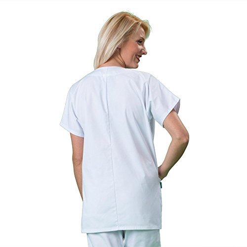 Label Blouse Julia - Bata médica para Mujer, Cerradura de Botones a presión, Color Blanco - T0-36