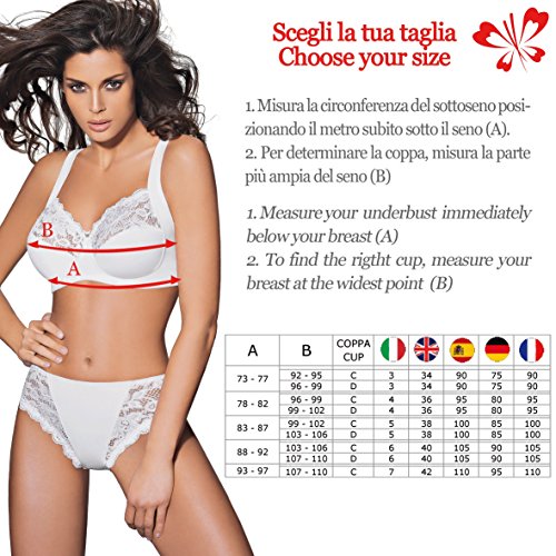 Lady Bella Lingerie Classic Lady PA0188 Body Reductor de Encaje sin aro, Tirantes Anchos Copa C by Blanco XX-Large