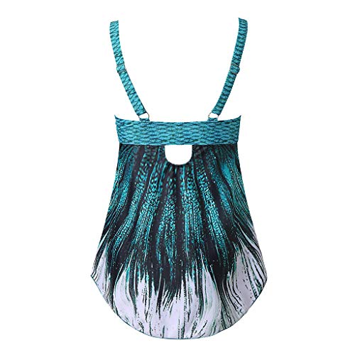 LANSKIRT Bañadores con Falda Mujer Tankini Traje de Baño Tallas Grande Ropa de Playa Estampado de Borla Bikinis 2020 Verano Trikini Biquini Vikinis de Playa Tallas Grande S-5XL