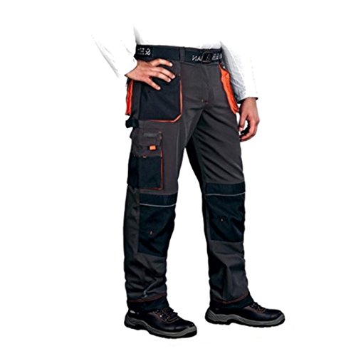 Leber&Hollman LH-FMN-T_SBP54 - Pantalones protectores, talla 54, color azul acero, negro y naranja