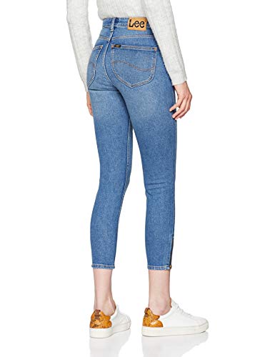 Lee Scarlett High Zip Vaqueros Skinny, Azul (Blue Aged Yz), 28W / 31L para Mujer