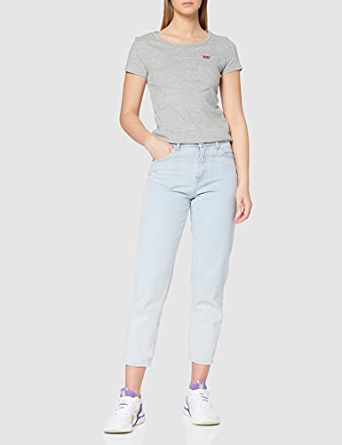 Levi's 2Pack Camiseta, 2 Pack tee White +/Smokestack Htr, L para Mujer