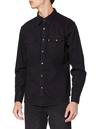 Levi's Barstow Western Standard Camisa, Black (Marble Black Denim Rinse 0002), Small para Hombre