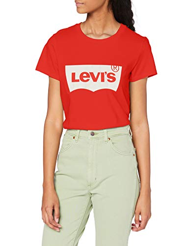 Levi's The Perfect tee Camiseta, Batwing Poppy Red, XS para Mujer