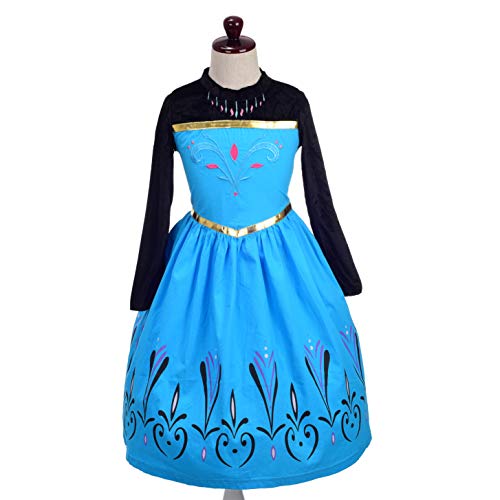 Lito Angels Vestido de Coronación de Princesa Elsa para Niñas Disfraz de el Reino del Hielo Halloween Fiesta Cumpleaños con Capa Talla 7 a 8 años