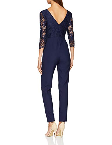 Little Mistress Navy Lace Jumpsuit Mono, Azul (Marino), 44 para Mujer