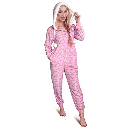 LittleForBig Pijama Super Suave Felpa Capucha Forro Sherpa Mono - Diseño Snuggle Bows L