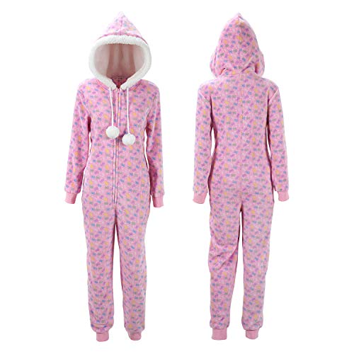 LittleForBig Pijama Super Suave Felpa Capucha Forro Sherpa Mono - Diseño Snuggle Bows L