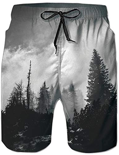 Loveternal Bañador Hombre Playa Hawaiano Deportivos Verano Pantalones Cortos 3D Secado Rápido Bosque Bañador Hombre L