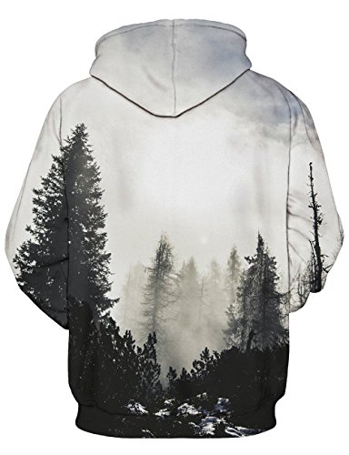 Loveternal Retro Forest Design 3D Impreso Sudaderas con Capucha de Manga Larga Jersey para Niños Niñas L