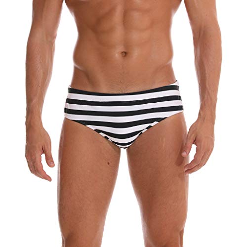 Luckycat Bañadores de Natación Hombre Calzoncillos Cortos para Hombre Boxers Playa Surf Deportivos Corriendo Respirable Secado Rápido Trajes de Baño Estampado De Rayas Slips Tangas