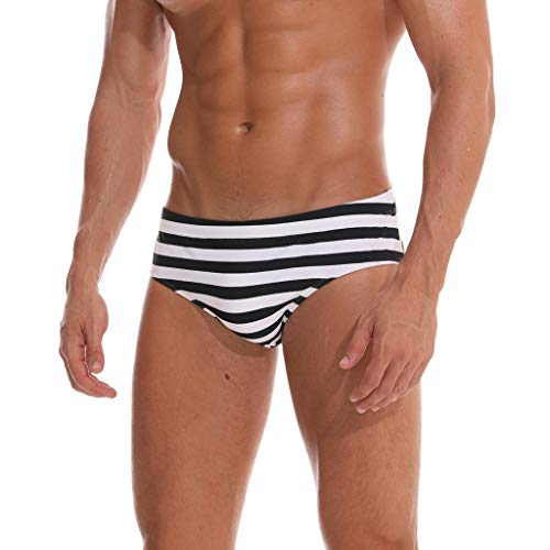 Luckycat Bañadores de Natación Hombre Calzoncillos Cortos para Hombre Boxers Playa Surf Deportivos Corriendo Respirable Secado Rápido Trajes de Baño Estampado De Rayas Slips Tangas