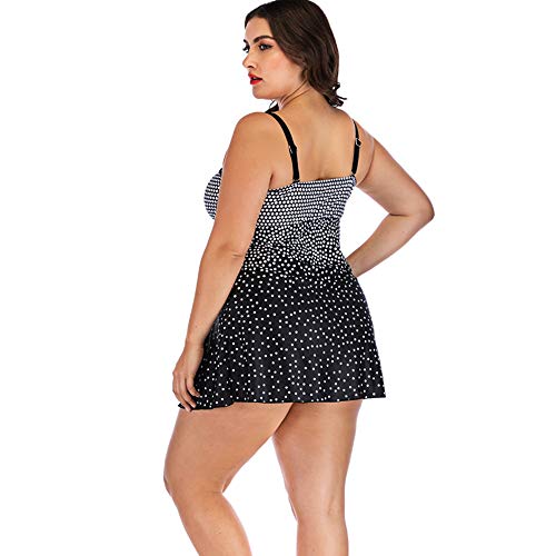 LWX Mujer Talla Grande Bañadores Push up Halter de Mujer Traje de baño formador de Figura con faldita Bauchweg,Blue,XXL