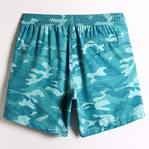 MaaMgic Bañador Hombre de Natación Estiramiento de 4 vías Secado Rápido Interior de Malla Traje de Baño Deportivos 4-Way Stretch，Camuflaje，M