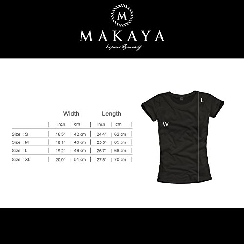 MAKAYA Glastonbury - Camisetas Hippies con Guitarra para Mujer - Negras M