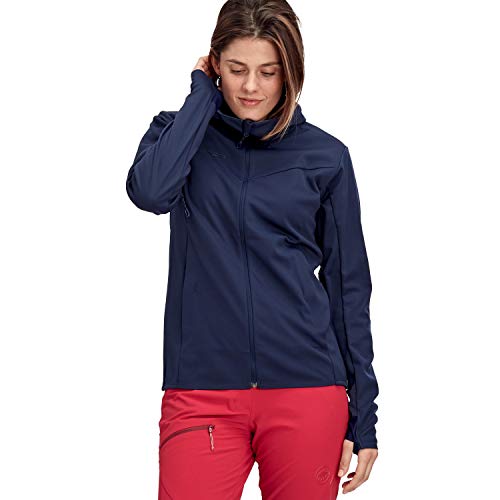 Mammut Ultimate V Chaqueta Softshell con capucha para mujer, Mujer, chaqueta softshell, 1011-00072, Abrigo de marinero, S