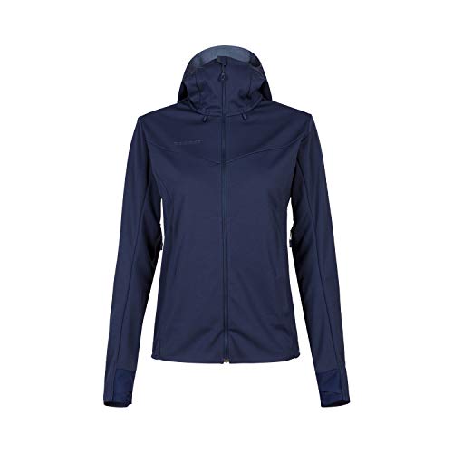 Mammut Ultimate V Chaqueta Softshell con capucha para mujer, Mujer, chaqueta softshell, 1011-00072, Abrigo de marinero, S