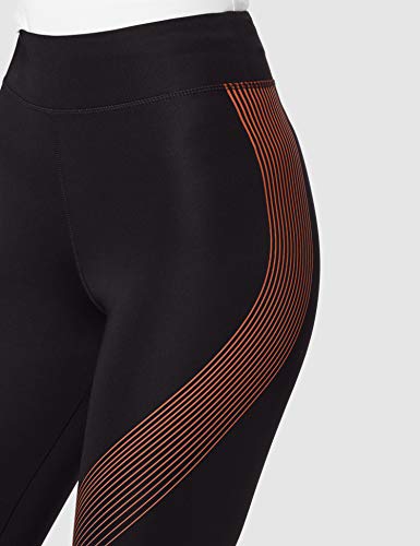 Marca Amazon - AURIQUE Bal181la18 - leggings deporte mujer Mujer, Negro (Black/Autumn Glaze), 42, Label:L