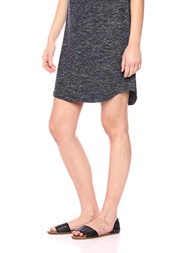 Marca Amazon - Daily Ritual - Vestido cómodo de punto con escote barco para mujer, Negro (Black Marl), US S (EU S - M)