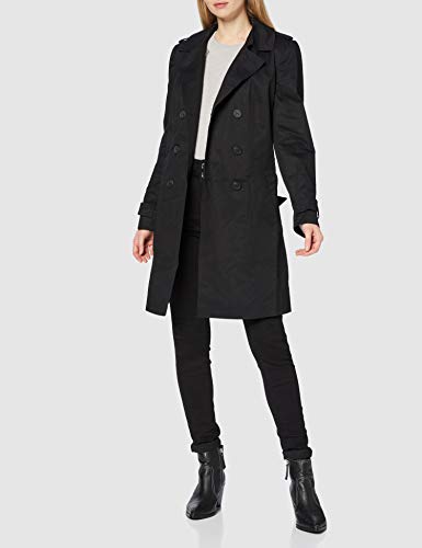 Marca Amazon - find. Gabardina Corta Estilo Trench para Mujer, Negro (Schwarz), 46, Label: XXL