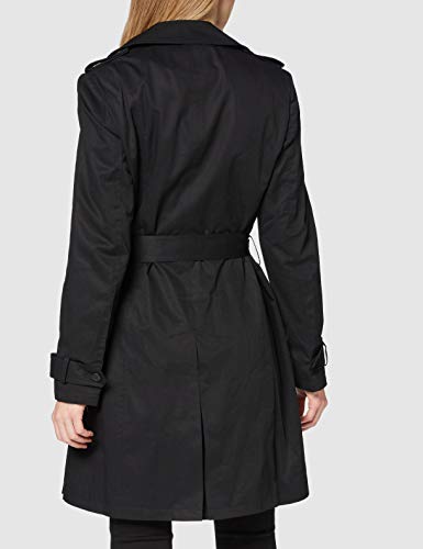 Marca Amazon - find. Gabardina Corta Estilo Trench para Mujer, Negro (Schwarz), 46, Label: XXL