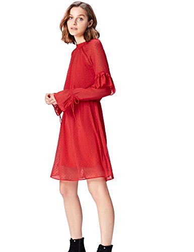 Marca Amazon - find. Vestido de Fiesta para Mujer, Rojo (Rot), 38, Label: S