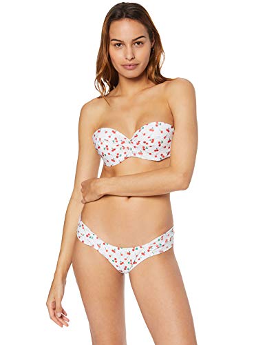 Marca Amazon - IRIS & LILLY Conjunto de Bikini Mujer, Multicolor (Cherry Print), S, Label: S