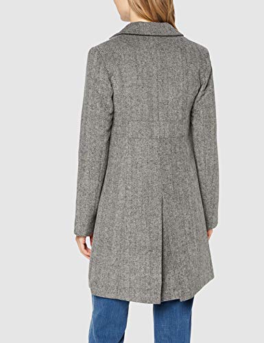 Marca Amazon - MERAKI Abrigo de Lana Mujer, Gris (Herringbone), 46, Label: XXL