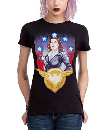 Marvel Agent Carter SSR Junior - Camiseta para mujer - Negro - Junior X-Large [JX-Large]