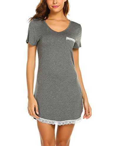 MAXMODA Camisolas Mujer Dormir Verano Camison Verano Camisones Corto Camisón Manga Corta