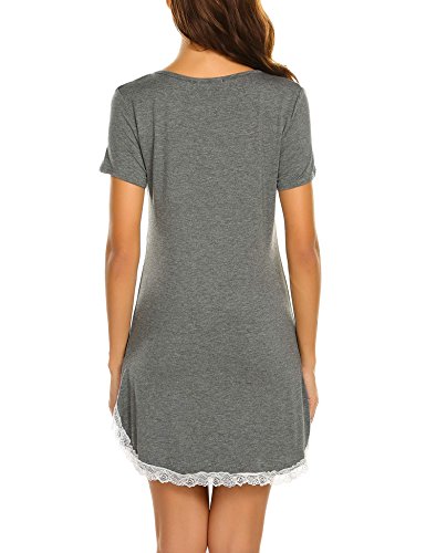 MAXMODA Camisolas Mujer Dormir Verano Camison Verano Camisones Corto Camisón Manga Corta