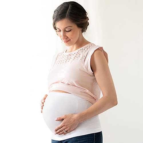 Medela, Faja de maternidad sustenitiva, sin costuras, ofrece apoyo y alivio durante el embarazo y después de la parte, talla L, color blanco