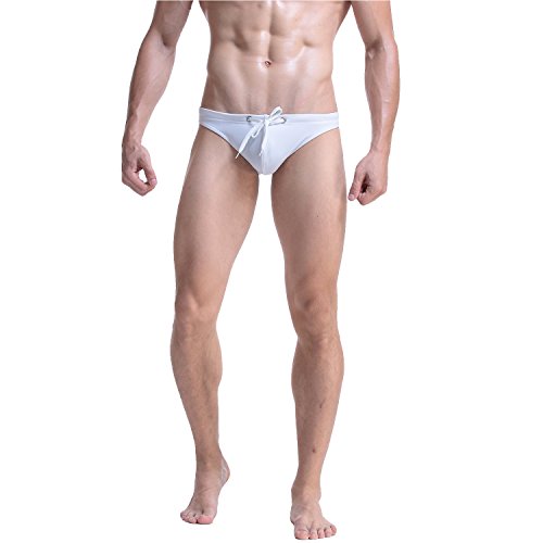 Meerway Bañadores de natación para Hombre Slip Surf Calzoncillos Cortos Trajes de Baño Cortos Cordón Adjustable