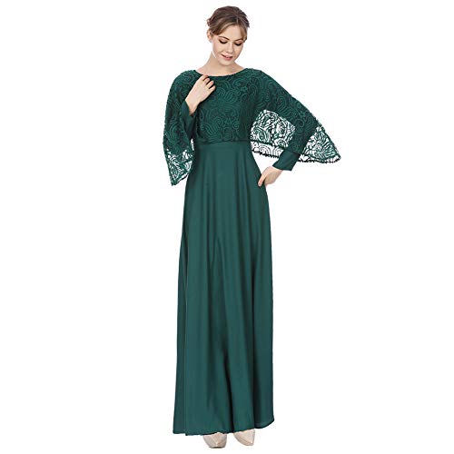 Meijunter Vestido de Mujeres Musulmanas - Encaje Túnica Oración Abaya Kaftan de Ropa Islámica para Ramadan